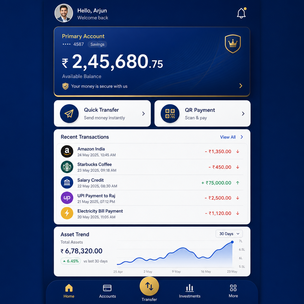 银行金融 APP 界面