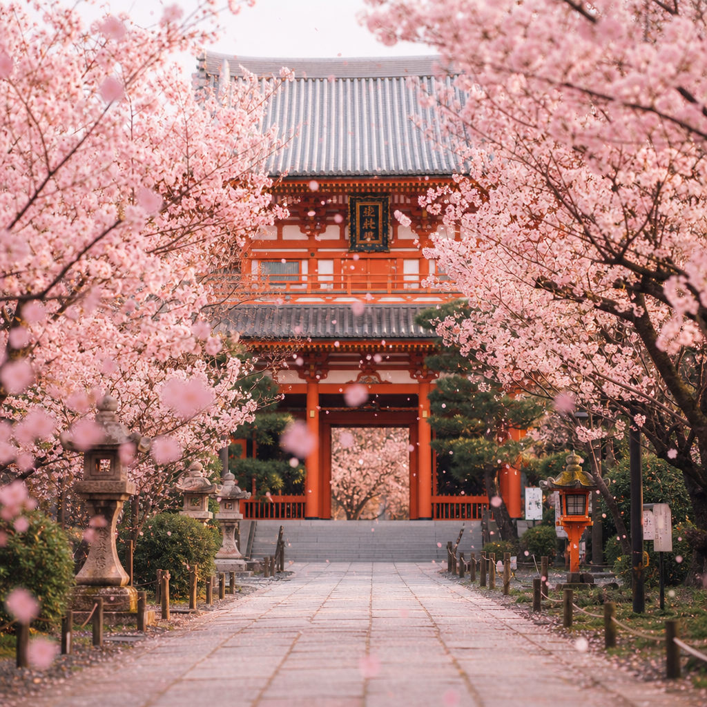 樱花古寺摄影