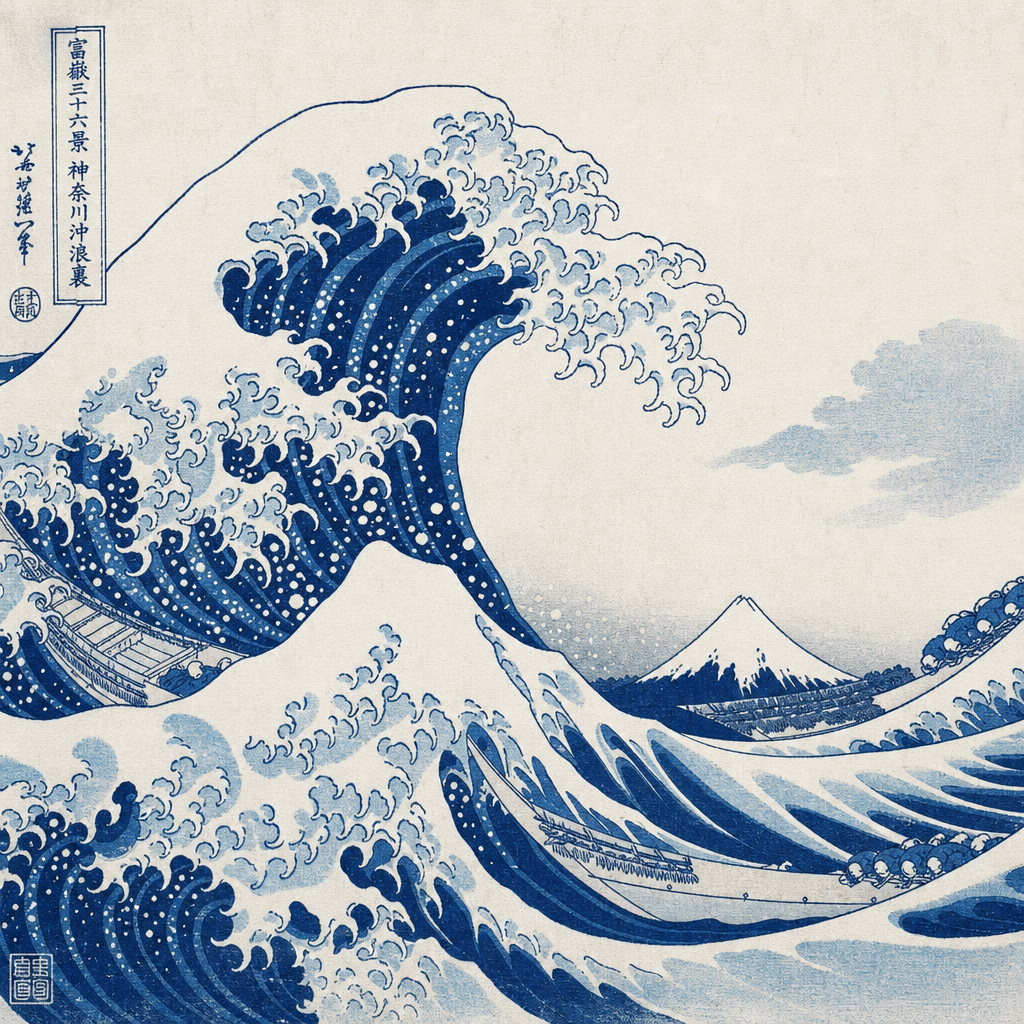 日式浮世绘海浪