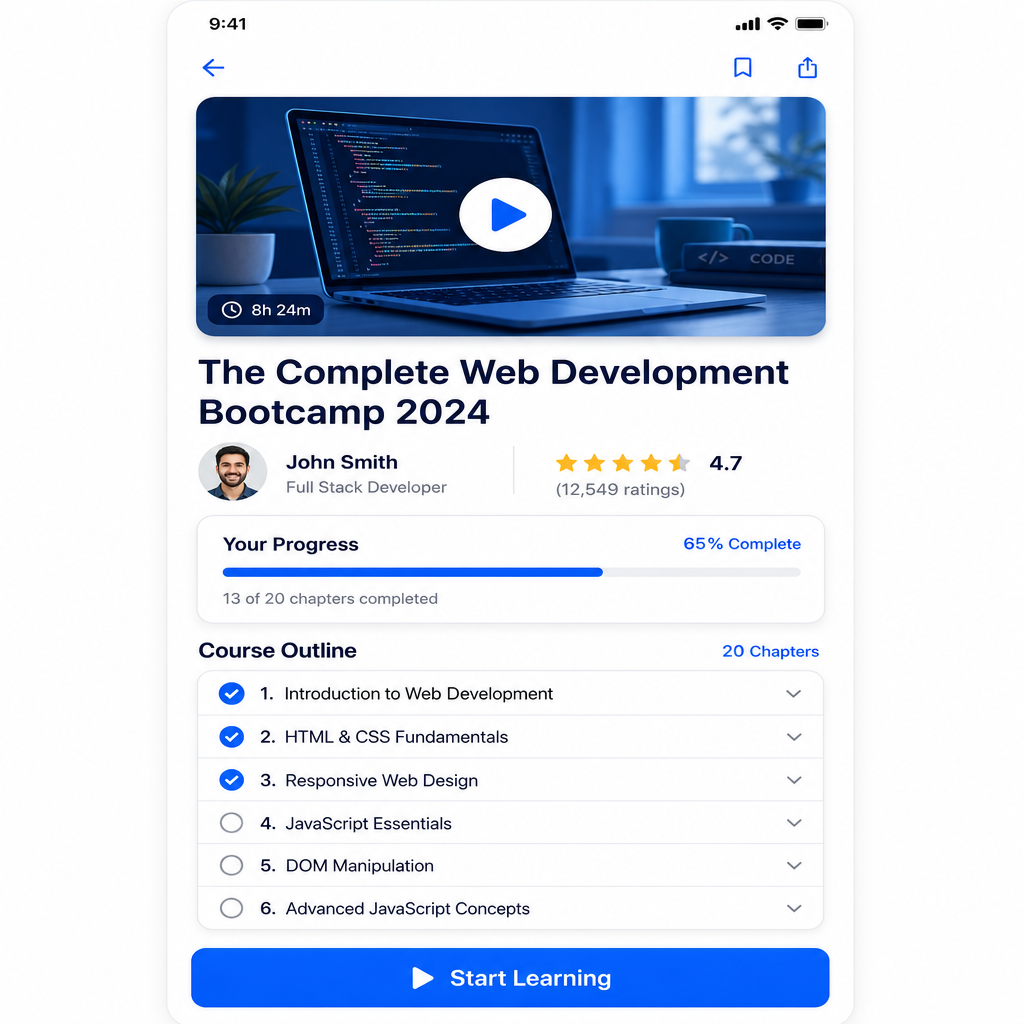 在线学习 APP 界面