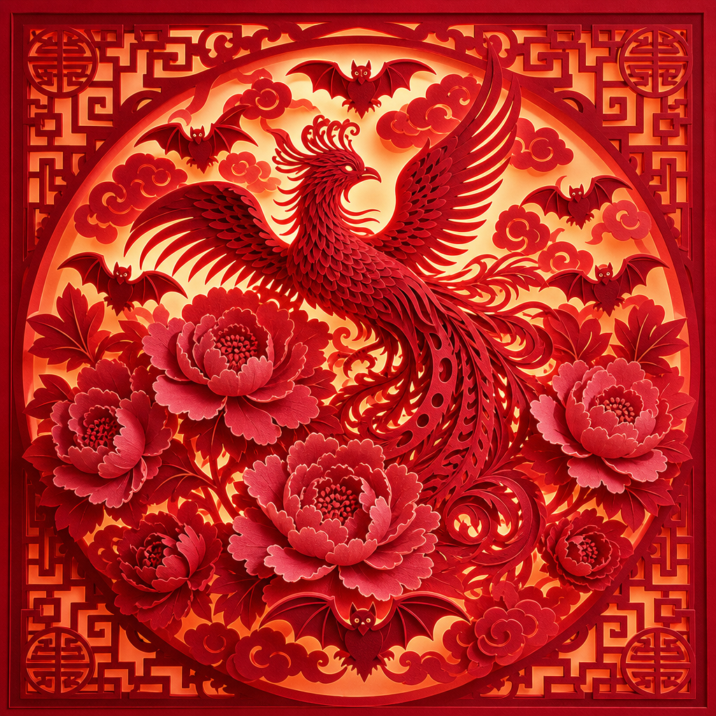 剪纸艺术插画