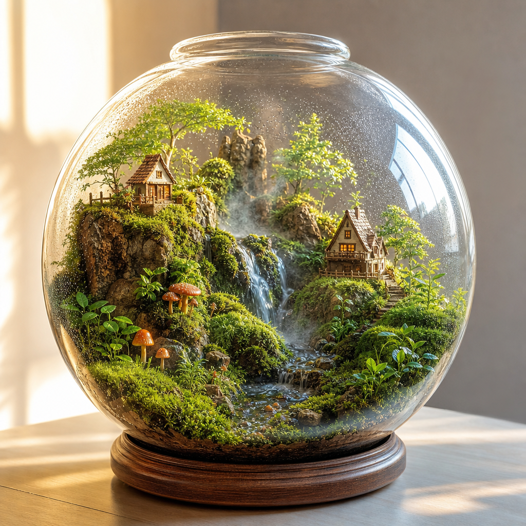 微景观生态瓶插画