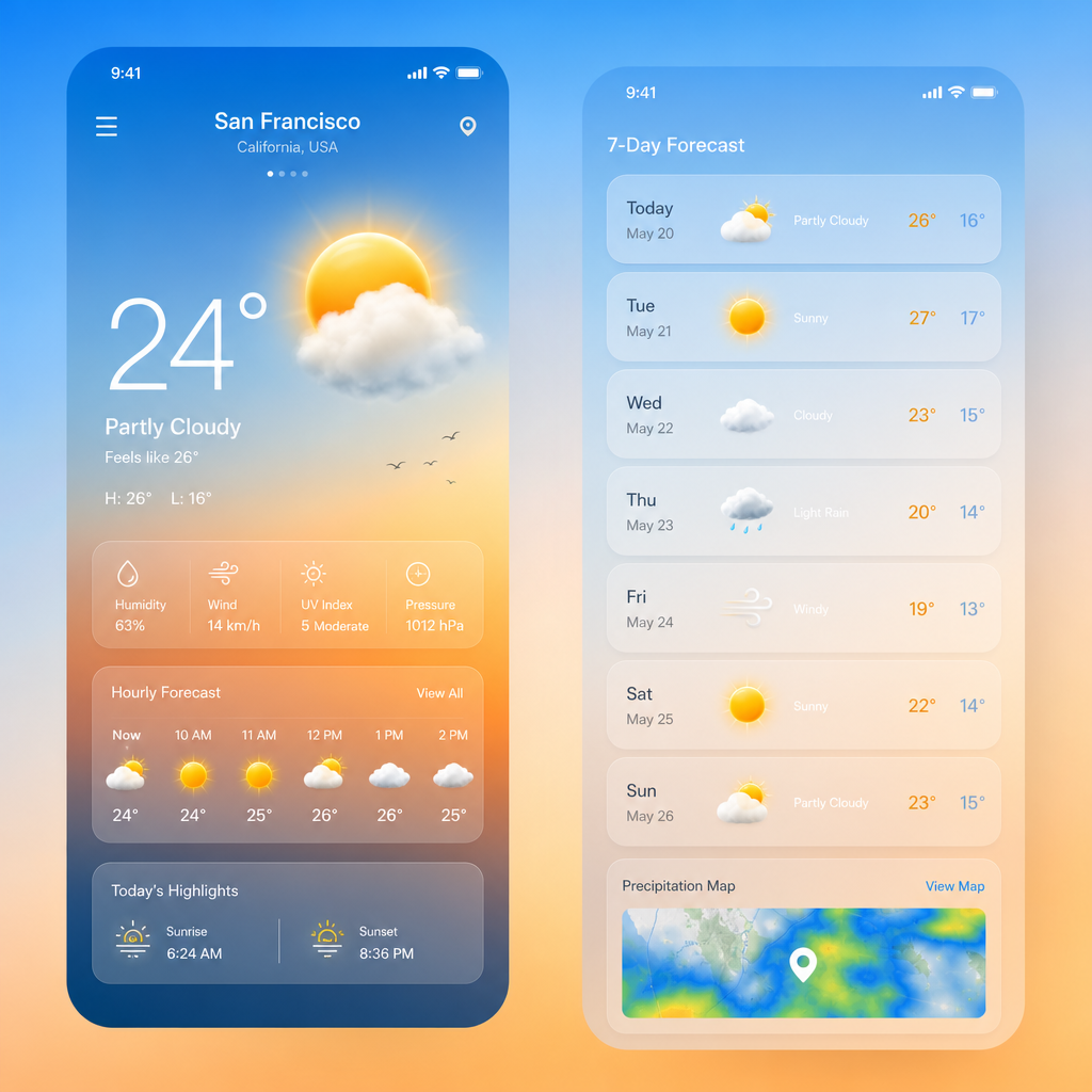 天气APP界面